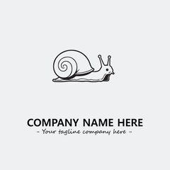 Snail illustration black and white for logo company vector image
