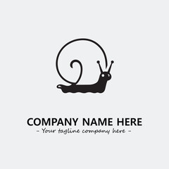 Snail illustration black and white for logo company vector image
