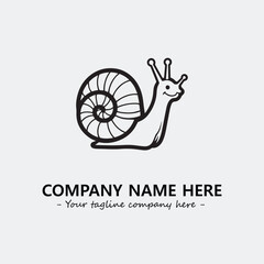 Snail illustration black and white for logo company vector image
