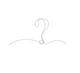 continus line Question mark icon in sketch style. white background.Illustration vector symbol.Editable stroke.