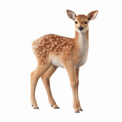 Obraz premium Adorable Fawn, Young Deer Isolated on Blue Background