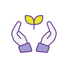 Community Gardening icon vector stock illustration