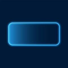 Neon rectangle border, vector illustration.