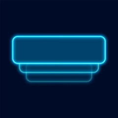Neon rectangle border, scroll list, vector illustration.