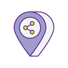 Location Sharing icon vector stock illustration
