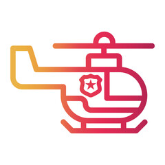 helicopter Line Gradient Icon