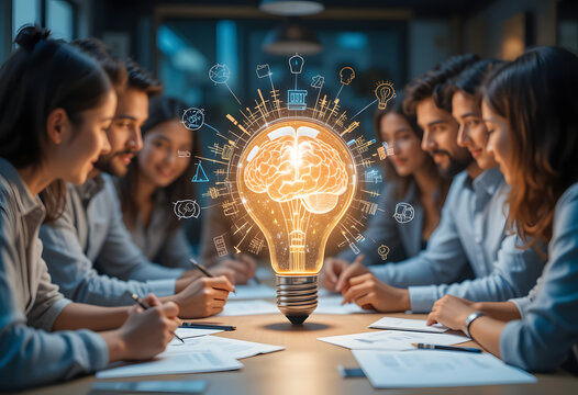 The creative business team is brainstorming and generating ideas for innovative projects