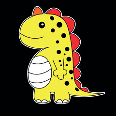 editorial design and vector illustration about Monster in cartoon with the name dragon cute ready to print for stickers