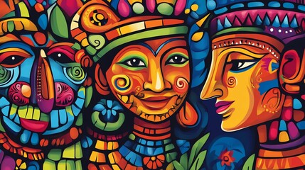 Fototapeta premium Vibrant Cultural Faces Portrait suitable for personal branding content for professionals