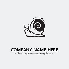 Snail illustration black and white for logo company vector image
