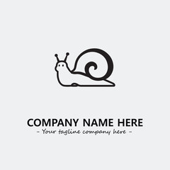 Fototapeta premium Snail illustration black and white for logo company vector image 