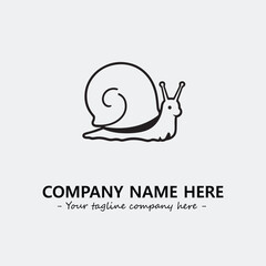 Snail illustration black and white for logo company vector image
