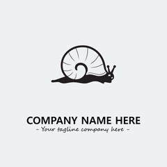 Snail illustration black and white for logo company vector image

