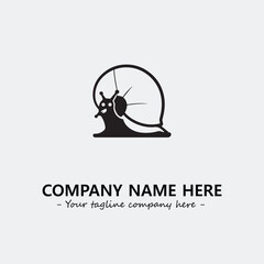 Snail illustration black and white for logo company vector image
