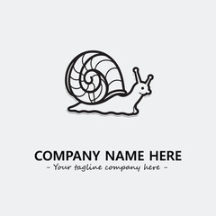 Snail illustration black and white for logo company vector image
