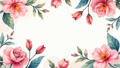 Delicate watercolor floral pattern, soft hues & flowing lines, pastel, floral