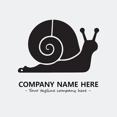 Obraz premium Snail illustration black and white for logo company vector image 