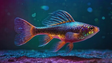 Fototapeta premium Guppy neon gradient background