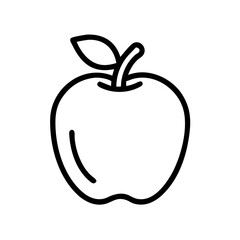 Apple Fruit with Leaf and Rounded Shape Icon Design