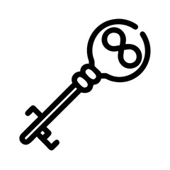 Antique Key with Decorative Loop Handle Icon Design