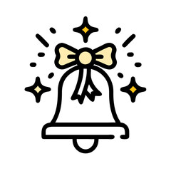 Bell with Sparkles for Festive Celebration Icon Design