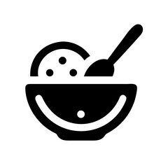 Breakfast Bowl with Spoon Icon Design