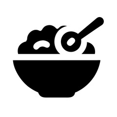 Breakfast Bowl with Spoon Icon Design