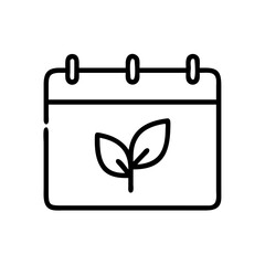Calendar with Leaf Symbol Icon Design