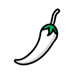 Chili Pepper with Stem Icon Design