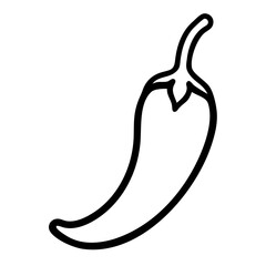 Chili Pepper with Stem Icon Design