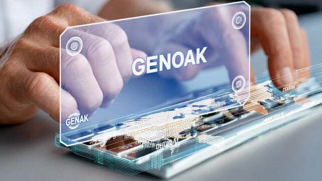 Digital Interface Innovation: a cutting-edge digital interface emerges, hovering over a technological device. the scene evokes curiosity and technological advancement.