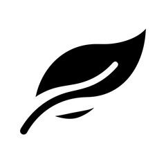 Curved Leaf Blowing Icon Design