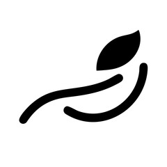Curved Leaf Blowing Icon Design