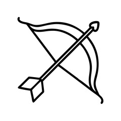 Drawn Hunting Bow Icon Design