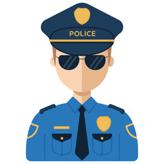 police officer cartoon law enforcement isolated vector illustration on white background