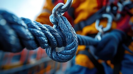 Safety harness with hooks for fall protection, showcasing essential construction safety equipment.