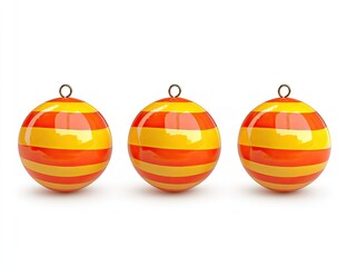 Three Stripped Christmas Balls