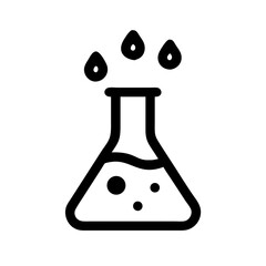 Flask with Droplet Reaction Icon Design