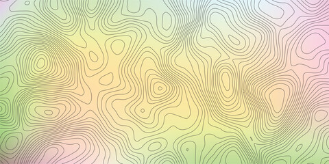 Amazing topography. Actual topographic map in green tones, seamless design, curious tileable pattern. Vector illustration.