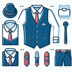 vest, clothing, jacket, isolated, illustration, safety, wear, back, front, garment, clothes, casual, outline, uniform, protection, fashion, flat, waistcoat, vector, pocket, sleeveless, apparel, design