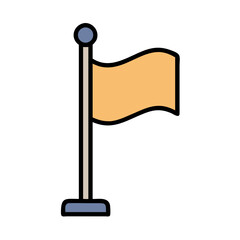 Government Flag on Protest Pole Icon Design