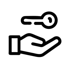 Hand Giving Single Key Icon Design