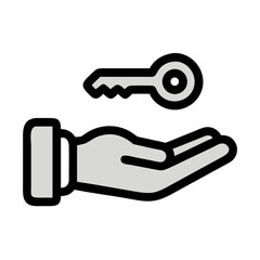 Hand Giving Single Key Icon Design