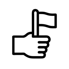 Hand Holding Raised Flag Icon Design