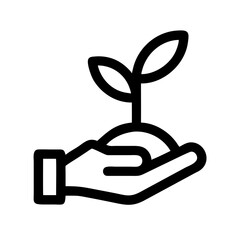 Hand Planting Small Sapling Icon Design