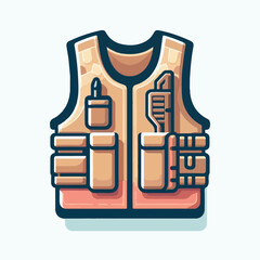 vest, clothing, jacket, isolated, illustration, safety, wear, back, front, garment, clothes, casual, outline, uniform, protection, fashion, flat, waistcoat, vector, pocket, sleeveless, apparel, design