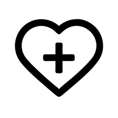 Obraz premium Heart Shape with Medical Plus Icon Design