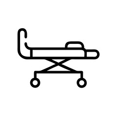 Hospital Bed for Patient Care Icon Design