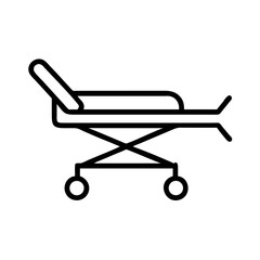 Hospital Bed for Patient Care Icon Design