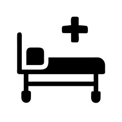 Fototapeta premium Hospital Bed for Patient Care Icon Design